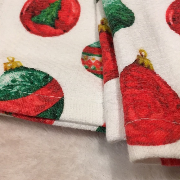 Rockhill Christmas Ornament Holiday Kitchen Towel Duo NWT Cotton 18”x28” - Picture 5 of 11
